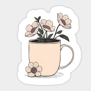 Flowers  in mug Sticker